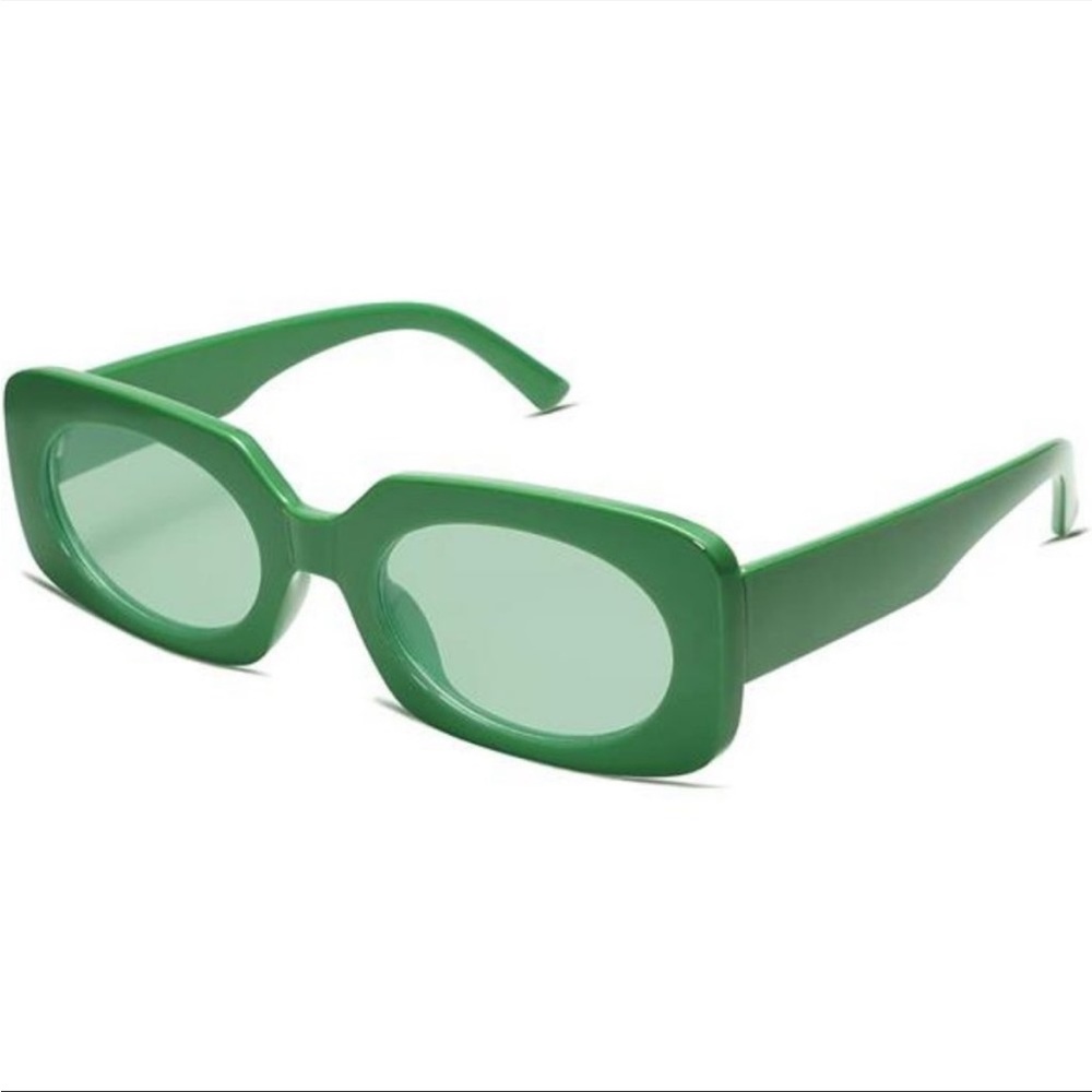 GREEN Rectangle Sunglasses for Women Retro Trendy Fashion Glasses *NEW*